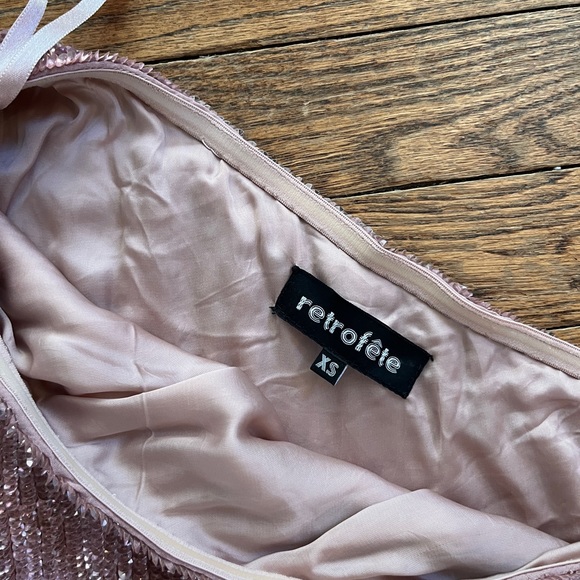 Retrofete Ella Sequin Dress - Dusty Rose XS - Picture 2 of 5